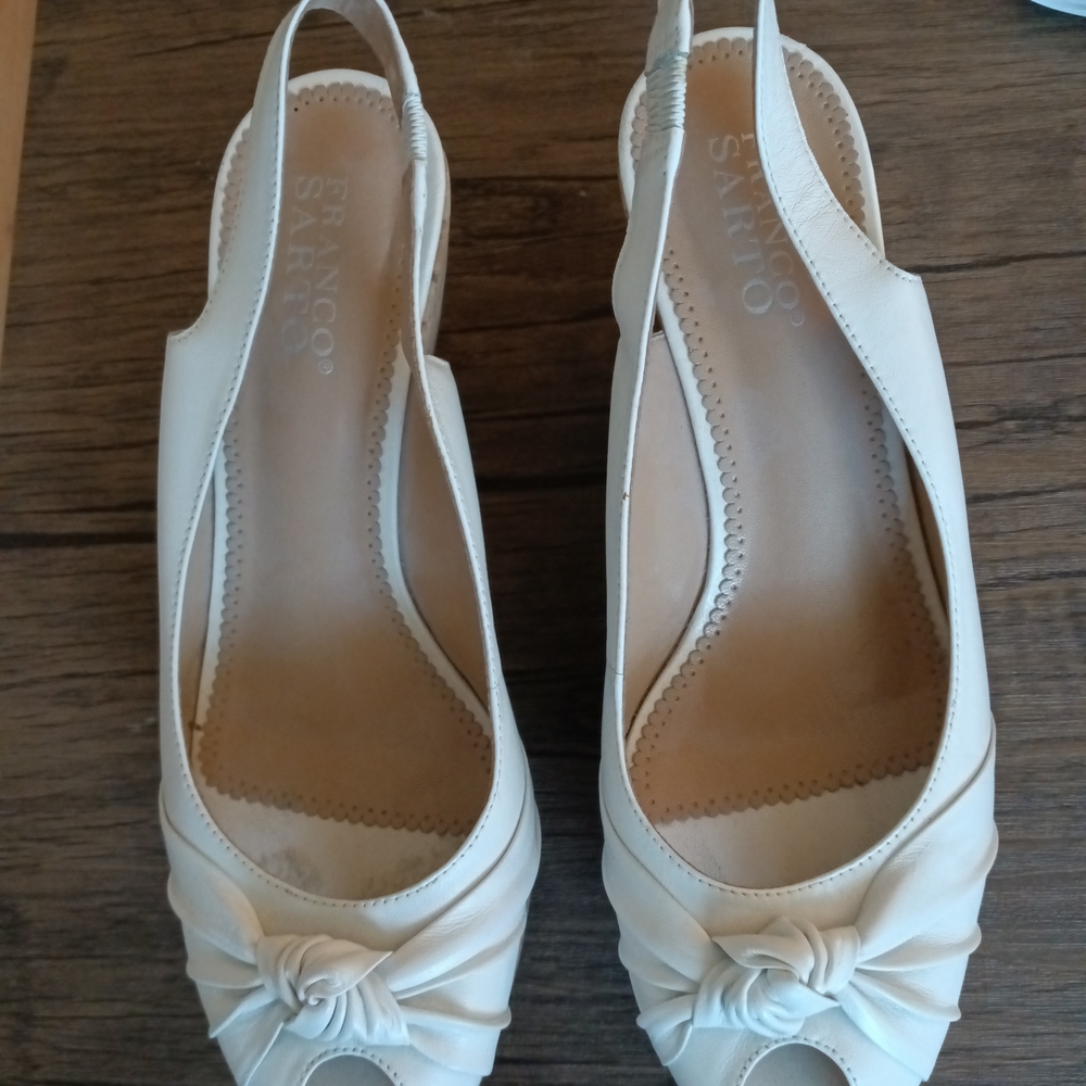 Franco Sarto Elegant Cream Slingback Heels